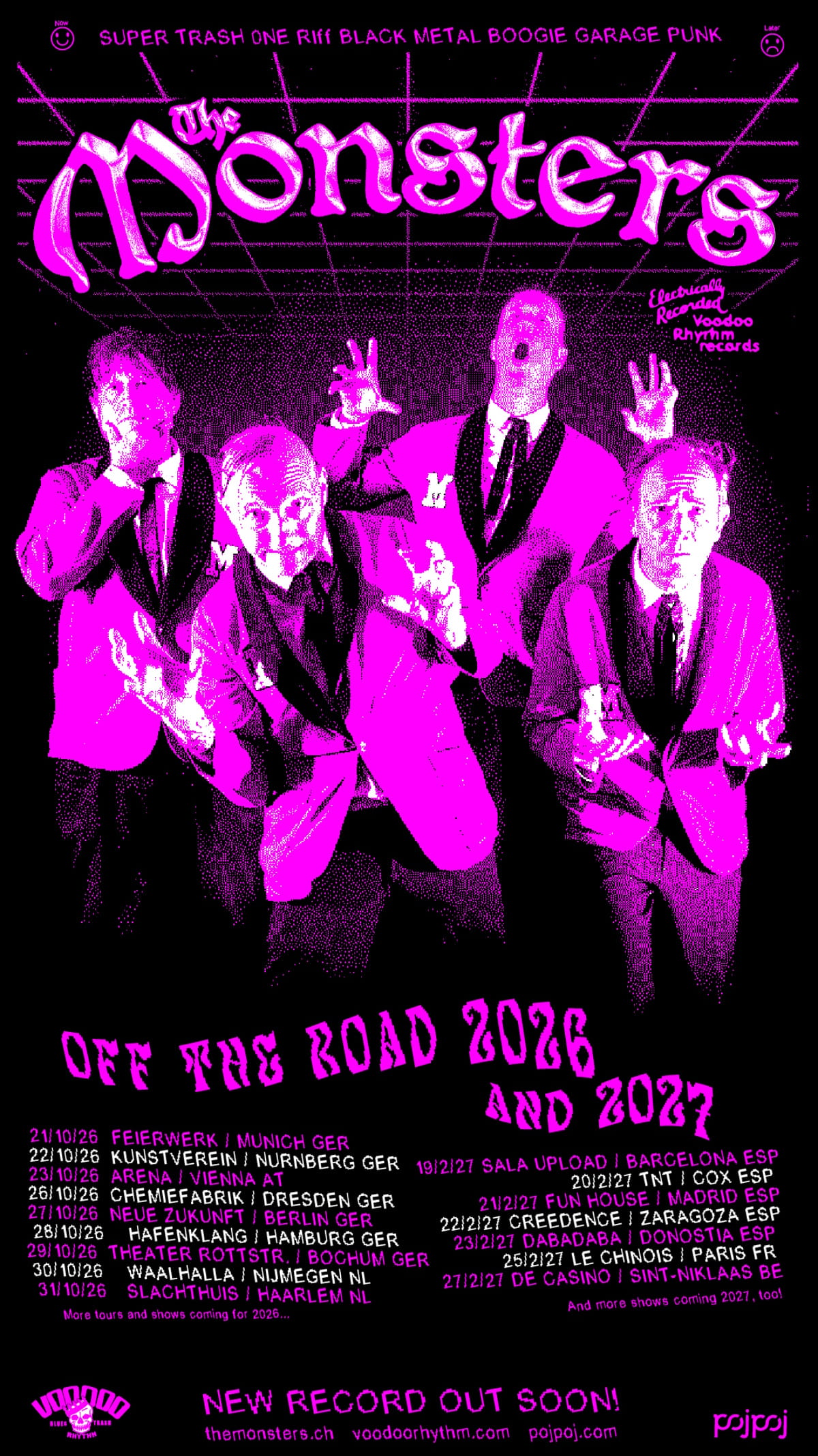 The Monsters 2026 & 2027 tour poster